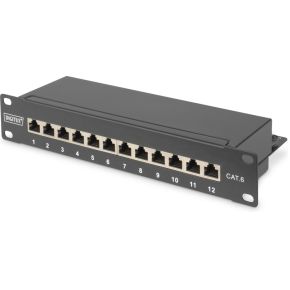 Digitus CAT 6, Cl. E patchpaneel 1U zwart 12x RJ-45
