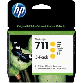 Hp 711 3 Pack 29 Ml Yellow Ink Cartridges hp kopen in de aanbieding