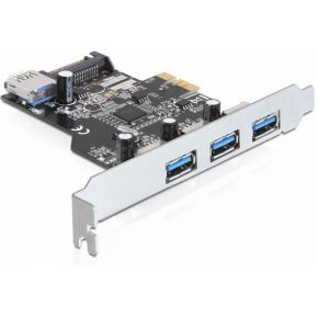 Delock 89301 PCI Express x1-kaart naar 3 x extern + 1 x intern USB 5 Gbps Type-A female