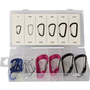 Perel Set Aluminium Karabijnhaken 12 Delig perel kopen in de aanbieding