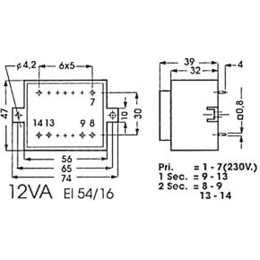 Ingegoten Transformator 12Va 2 X 7V 2 X 0800A huismerk kopen in de aanbieding