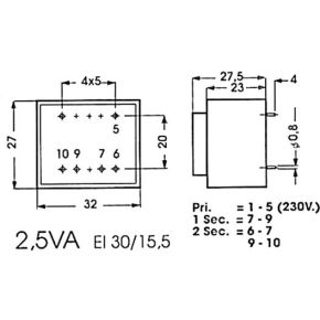 Ingegoten Transformator 25Va 1 X 15V 1 X 0167A huismerk kopen in de aanbieding