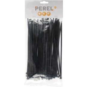 Perel Kabelbinders 200 x 4,6 mm - 100 stuks - Extra Sterk / Tierips / Tiewraps / zwart