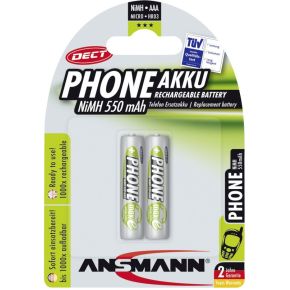 1X2 Ansmann Accu Micro Aaa 550 Mah Dect ansmann kopen in de aanbieding