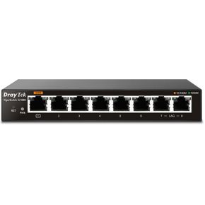 Draytek VigorSwitch G1080 Unmanaged L2 Gigabit Ethernet (10/100/1000) Zwart
