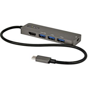StarTech.com DKT30CHPD3 interface hub USB 3.2 Gen 1 (3.1 Gen 1) Type-C 5000 Mbit/s Zwart, Grijs