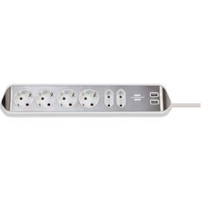 Estilo 6-voudige hoek-stopcontactstrip met hoogwaardig RVS-oppervlak voor keuken en kantoor (bureauc