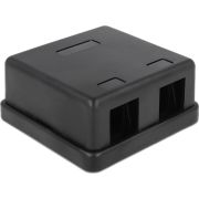 Delock 86257 Keystone opbouwdoos 2 poorten zwart