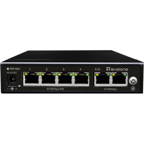 LevelOne FEP-0631 netwerk- Fast Ethernet (10/100) Power over Ethernet (PoE) Zwart netwerk switch