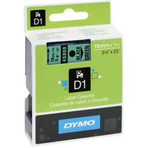 Dymo D1 Printlint 19 mm x 7 m zwart op groen 45809