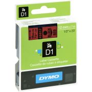 Dymo D1 Tape Cassette 12 mm x 7m zwart op rood 45017
