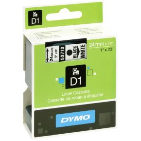 Dymo D1 Tape Cassette 24mm x 7m zwart op wit 53713