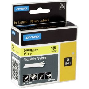 Dymo Rhino Band Ind Nylon 24 Mm X 35 M Zwart Op Geel dymo kopen in de aanbieding