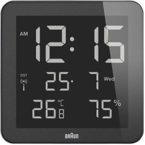 Braun Bnc 014 Wandklok Digitaal Zwart braun kopen in de aanbieding