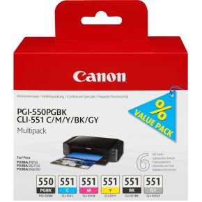 Canon PGI-550/CLI-551 Multipak PGBK/C/M/Y/BK/GY