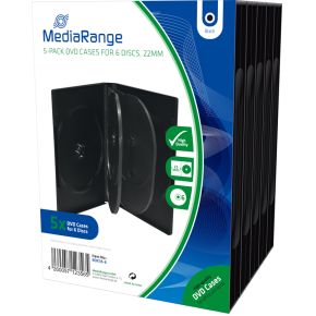 MediaRange BOX35-6 CD-doosje Dvd-hoes 6 schijven Zwart