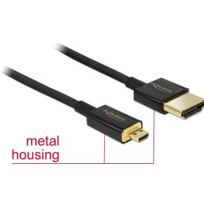 Dunne Premium Micro HDMI - HDMI kabel - versie 2.0 (4K 60Hz) / zwart - 0,25 meter