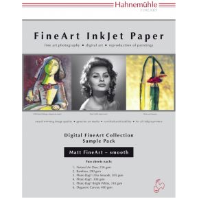 Hahnemhle Digital FineArt A 4 Testpak mat. glad Papier