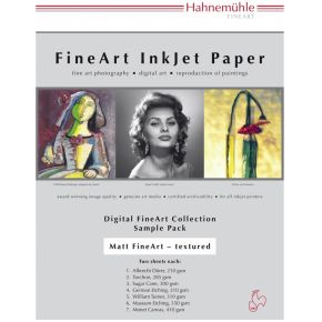 Hahnemhle Digital FineArt A 4 Testpak mat. structureerd