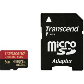 Transcend microSDHC 8GB Class 10 UHS-I MLC 600x SD-Adapter