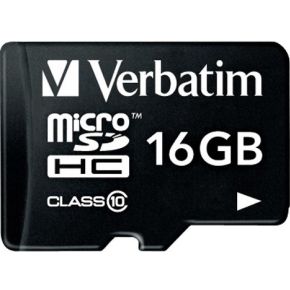 Verbatim MicroSDHC 16GB Class 10 incl Adapter