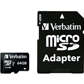 Verbatim MicroSDXC 64GB Class 10 incl Adapter