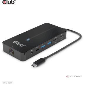 CLUB3D Type-C 7-in-1 hub met 2x HDMI, 2x USB Gen1 Type-A, 1x RJ45, 1x 3.5mm Audio, 1x USB Gen1 Type-