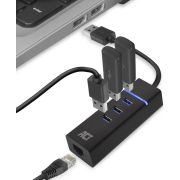 ACT-USB-Hub-3-2-3x-USB-A-ethernet-zwart