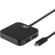 ACT USB-C Hub 4x USB-A, voedingsadapter
