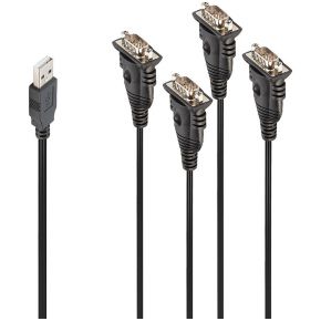 Lindy 42675 seriële kabel Zwart 0,94 m USB Type-A DB-9