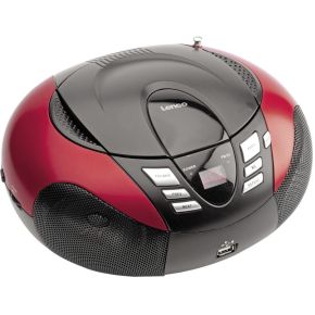 Lenco Scd 37 Draagbare Radiocd Speler In Roodzwart lenco kopen in de aanbieding