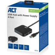 ACT-AC6305-interface-hub-USB-3-2-Gen-1-3-1-Gen-1-Type-A-5000-Mbit-s-Zwart