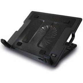 ACT Laptopstandaard, met ventilator, hoogte verstelbaar in 5 standen, 2-poorts hub