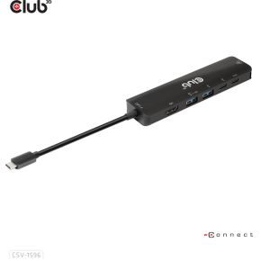 CLUB3D USB Gen1 Type-C, 6-in-1 Hub with HDMI 8K30Hz, 2xUSB Type-A, RJ45 and 2xUSB Type-C, Data and P