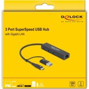 Delock-64149-3-poorts-USB-3-2-Gen-1-hub-Gigabit-LAN-met-USB-Type-C-of-USB-Type-A-connector