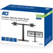 ACT-Monitorarm-office-op-voet-met-gasveer-crossbar-2-schermen