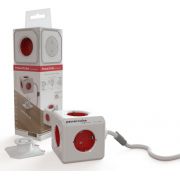 Allocacoc-BN3046-PowerCube-stekkerdoos-5-sockets-m-incl-3-m-kabel-rood-wit