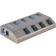 StarTech.com 4-Port Self-Powered USB-C Hub met Individuele On/Off Schakelaars, USB 3.0 5Gbps Expansi