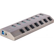StarTech.com 7-Port Self-Powered USB-C Hub met Individuele On/Off Schakelaars, USB 3.0 5Gbps Expansi