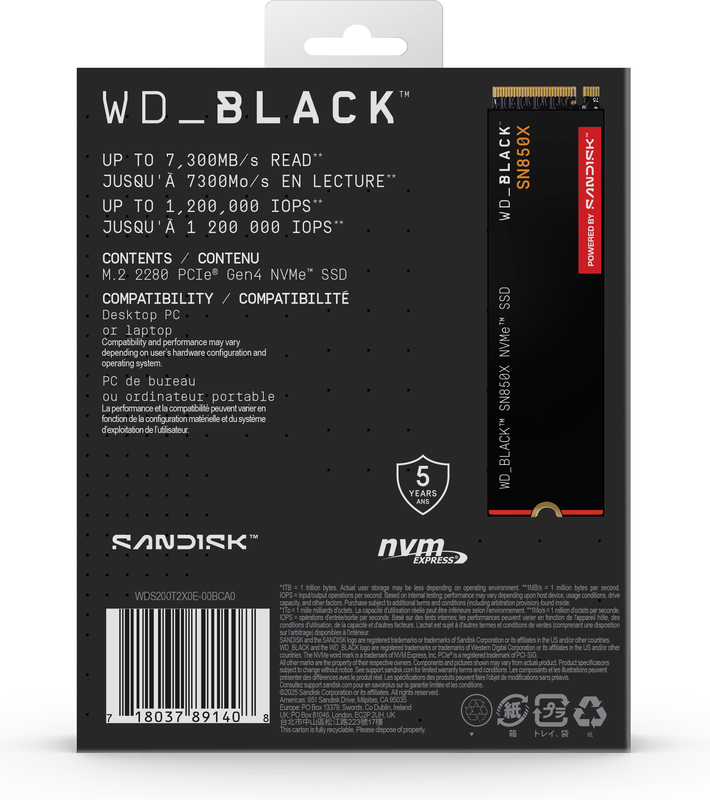 Megekko.nl - Sandisk WD_Black SN850X 2TB M.2 SSD Megekko.nl - Sandisk WD_Black SN850X 2TB M.2 SSD