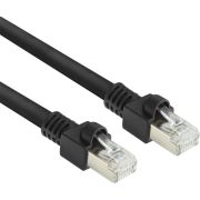 ACT Zwart 10 meter S/FTP CAT7 PUR flex patchkabel snagless met RJ45 connectoren (CAT6A compliant)