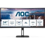 AOC Value-line CU34V5C/BK 34" Wide Quad HD 100Hz USB-C VA monitor