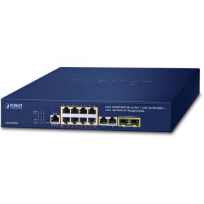 PLANET IPv4/IPv6, 8-Port Managed L2/L4 Gigabit Ethernet (10/100/1000) Power over Ethernet (PoE) 1U B