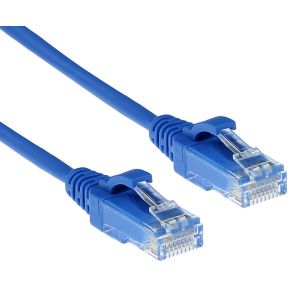 ACT Blauwe 10 meter LSZH U/UTP CAT6 datacenter slimline patchkabel snagless met RJ45 connectoren