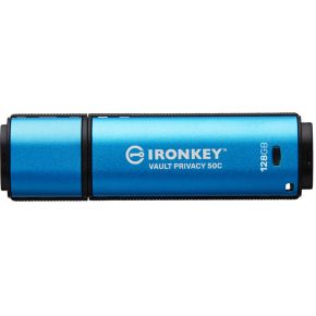 Kingston Technology IronKey VP50 USB flash drive 128 GB USB Type-C 3.2 Gen 1 (3.1 Gen 1) Zwart, Blau