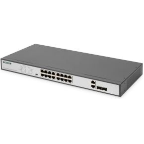 Digitus DN-95342-1 netwerk- Unmanaged Fast Ethernet (10/100) 1U Zwart, Zilver netwerk switch
