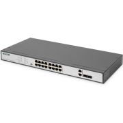 Digitus DN-95342-1 netwerk- Unmanaged Fast Ethernet (10/100) 1U Zwart, Zilver netwerk switch