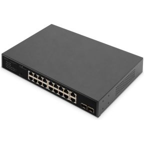 Digitus DN-95358 netwerk- Unmanaged Gigabit Ethernet (10/100/1000) 1U Zwart netwerk switch