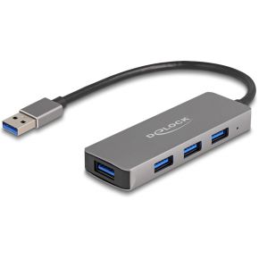 Delock 63171 4-poorts USB 5 Gbps hub met USB Type-A-connector – USB Type-A-poorten aan de zijkant