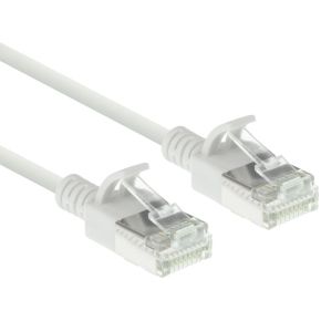 ACT Witte 10 meter LSZH U/FTP CAT6A datacenter slimline patchkabel snagless met RJ45 connectoren